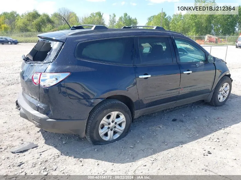 2011 Chevrolet Traverse Ls VIN: 1GNKVEED1BJ212364 Lot: 40154172