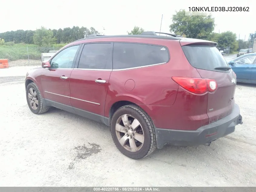 1GNKVLED3BJ320862 2011 Chevrolet Traverse Ltz