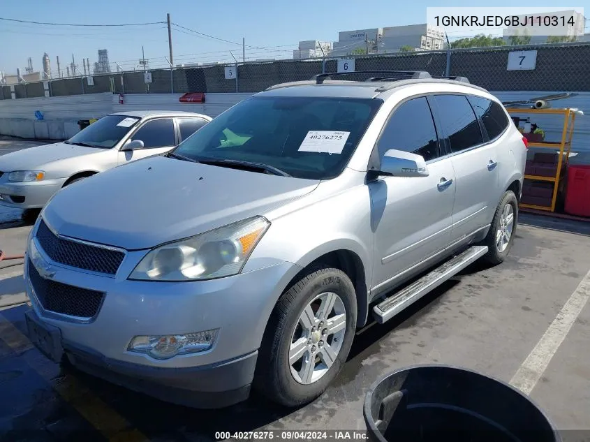 2011 Chevrolet Traverse 2Lt VIN: 1GNKRJED6BJ110314 Lot: 40276275