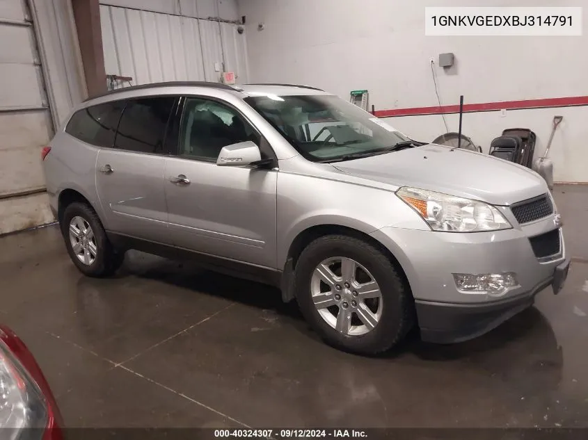 1GNKVGEDXBJ314791 2011 Chevrolet Traverse 1Lt