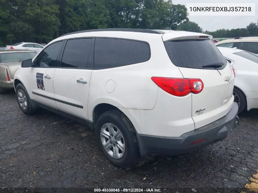 2011 Chevrolet Traverse Ls VIN: 1GNKRFEDXBJ357218 Lot: 40330045