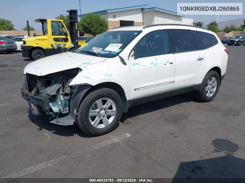 2011 Chevrolet Traverse 1Lt VIN: 1GNKRGEDXBJ260865 Lot: 40333783