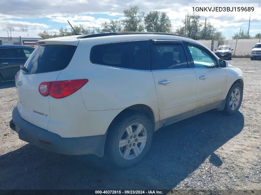 1GNKVJED3BJ159689 2011 Chevrolet Traverse 2Lt