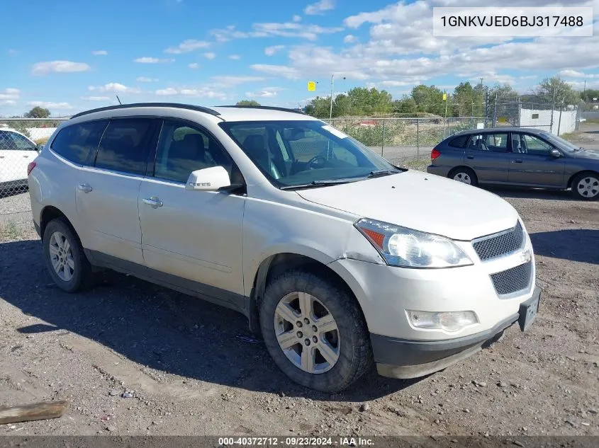 1GNKVJED6BJ317488 2011 Chevrolet Traverse 2Lt