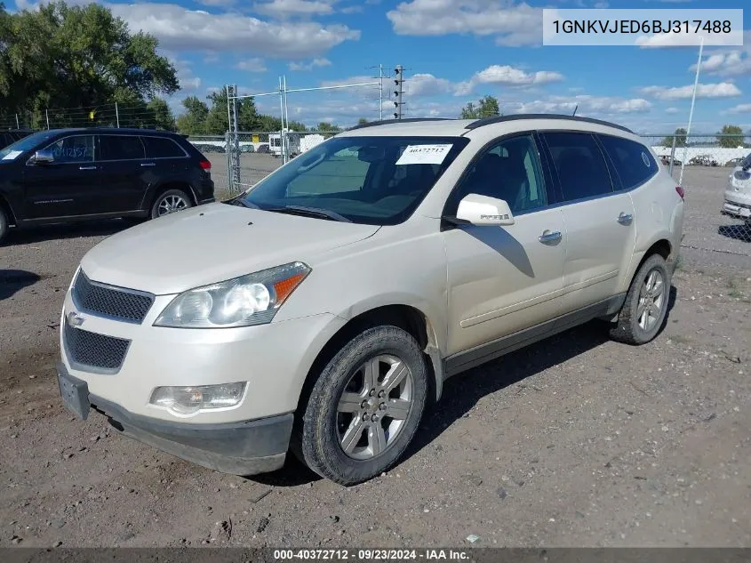 1GNKVJED6BJ317488 2011 Chevrolet Traverse 2Lt