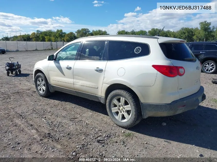 1GNKVJED6BJ317488 2011 Chevrolet Traverse 2Lt