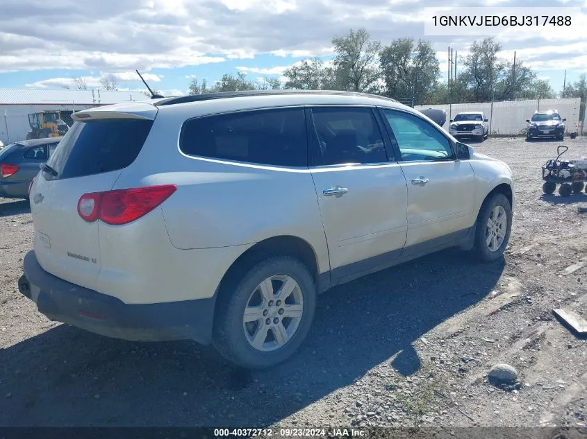 1GNKVJED6BJ317488 2011 Chevrolet Traverse 2Lt