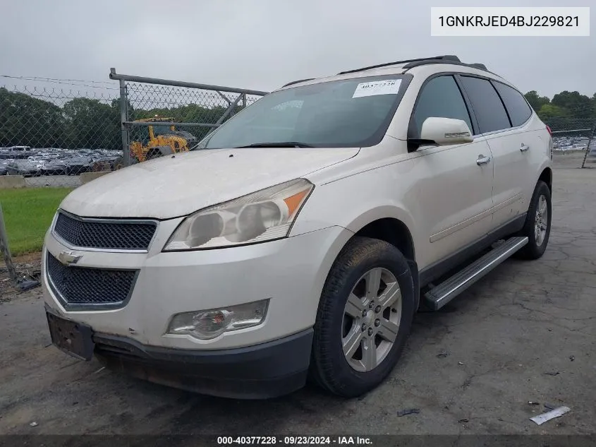 1GNKRJED4BJ229821 2011 Chevrolet Traverse 2Lt