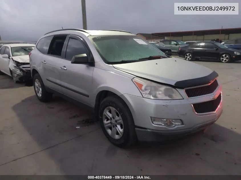 2011 Chevrolet Traverse Ls VIN: 1GNKVEED0BJ249972 Lot: 40378449