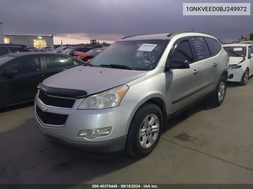 2011 Chevrolet Traverse Ls VIN: 1GNKVEED0BJ249972 Lot: 40378449