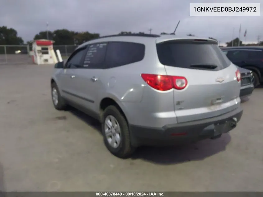 2011 Chevrolet Traverse Ls VIN: 1GNKVEED0BJ249972 Lot: 40378449