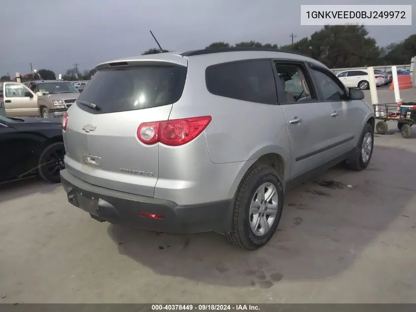 2011 Chevrolet Traverse Ls VIN: 1GNKVEED0BJ249972 Lot: 40378449