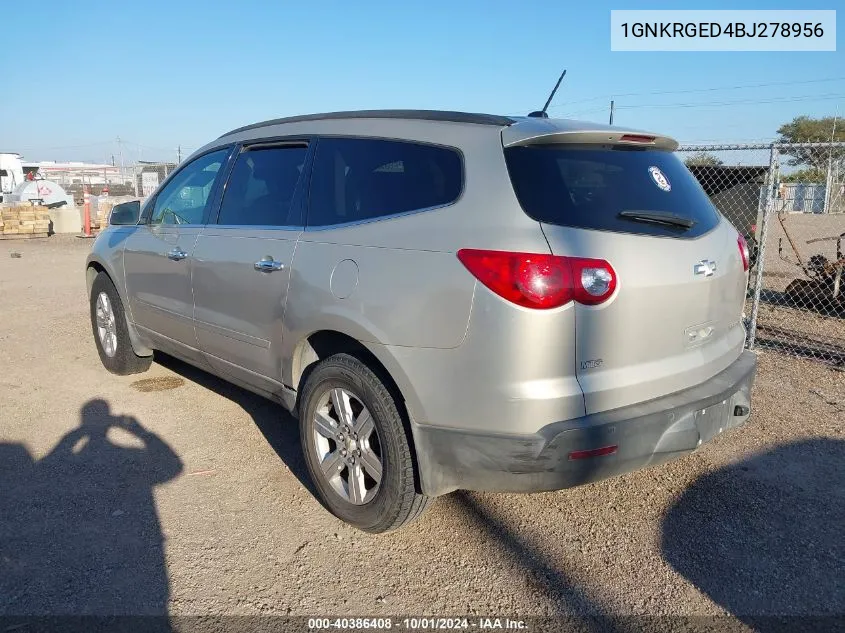 2011 Chevrolet Traverse 1Lt VIN: 1GNKRGED4BJ278956 Lot: 40386408