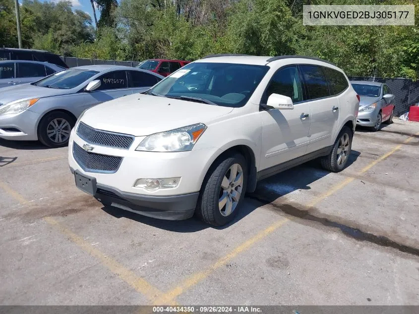 1GNKVGED2BJ305177 2011 Chevrolet Traverse 1Lt