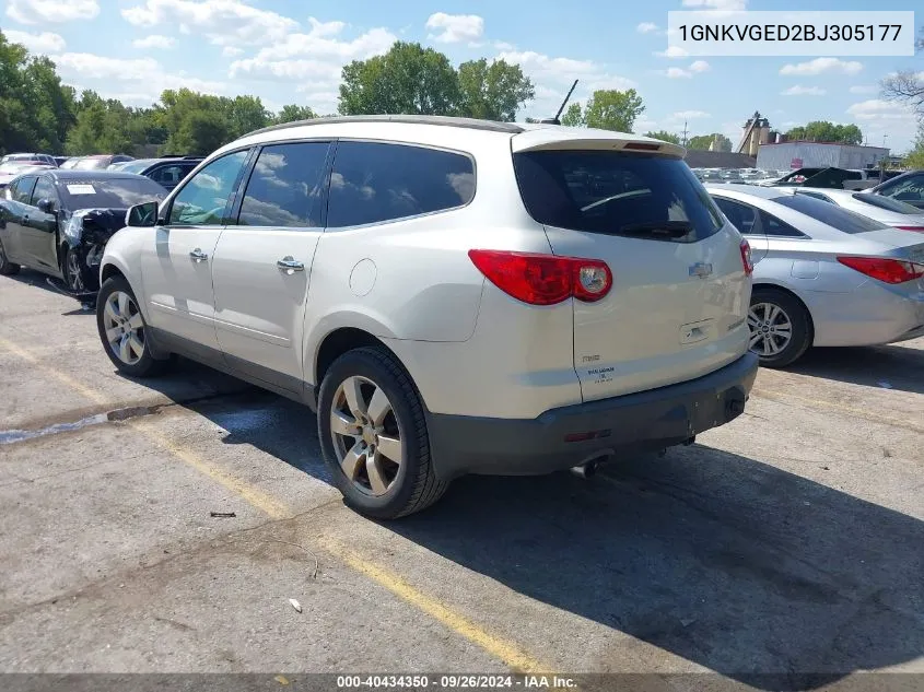 2011 Chevrolet Traverse 1Lt VIN: 1GNKVGED2BJ305177 Lot: 40434350