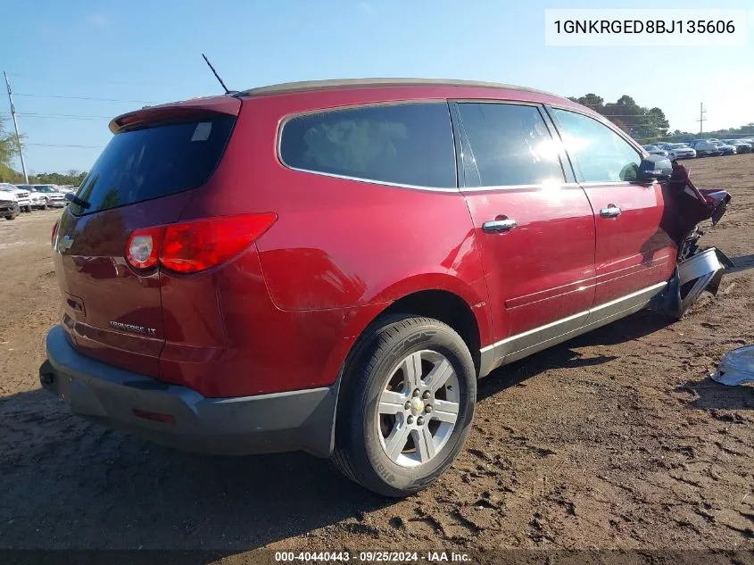 2011 Chevrolet Traverse 1Lt VIN: 1GNKRGED8BJ135606 Lot: 40440443