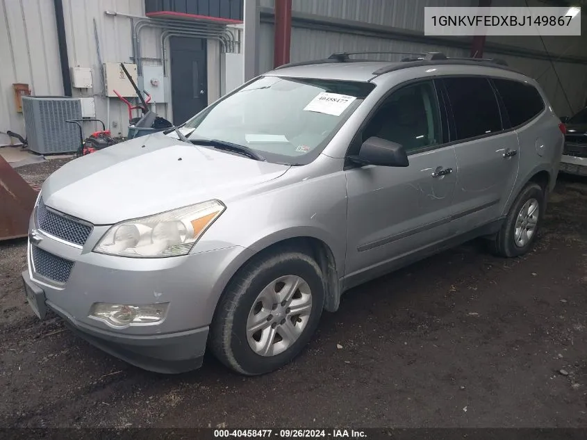 2011 Chevrolet Traverse Ls VIN: 1GNKVFEDXBJ149867 Lot: 40458477