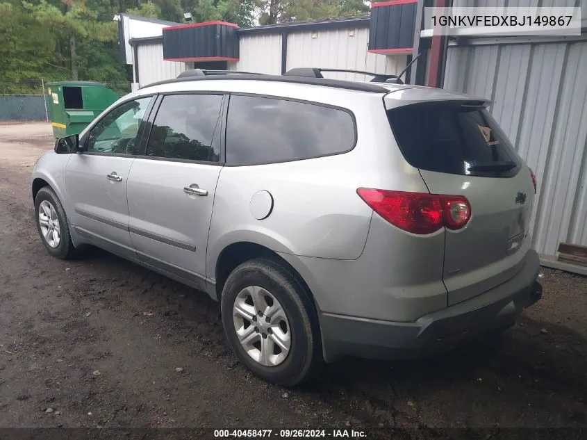 2011 Chevrolet Traverse Ls VIN: 1GNKVFEDXBJ149867 Lot: 40458477