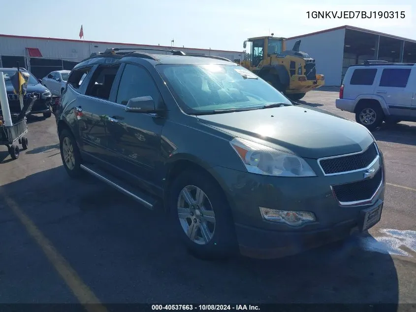 1GNKVJED7BJ190315 2011 Chevrolet Traverse 2Lt