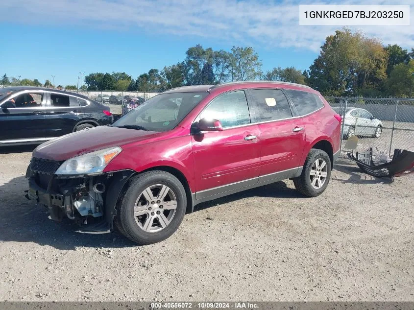 2011 Chevrolet Traverse Lt VIN: 1GNKRGED7BJ203250 Lot: 40556072