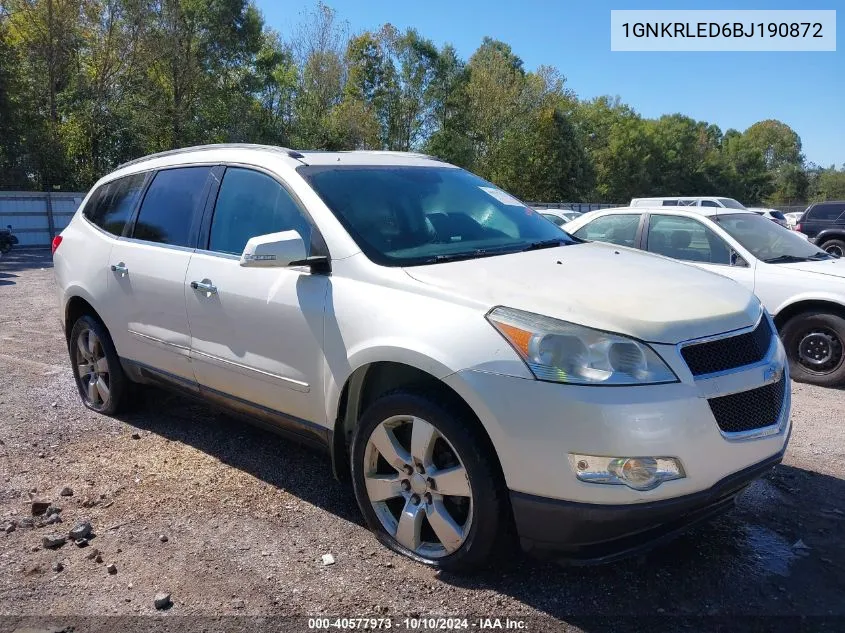 2011 Chevrolet Traverse Ltz VIN: 1GNKRLED6BJ190872 Lot: 40577973