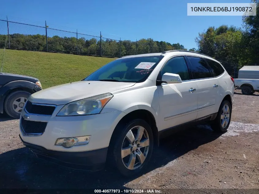 1GNKRLED6BJ190872 2011 Chevrolet Traverse Ltz