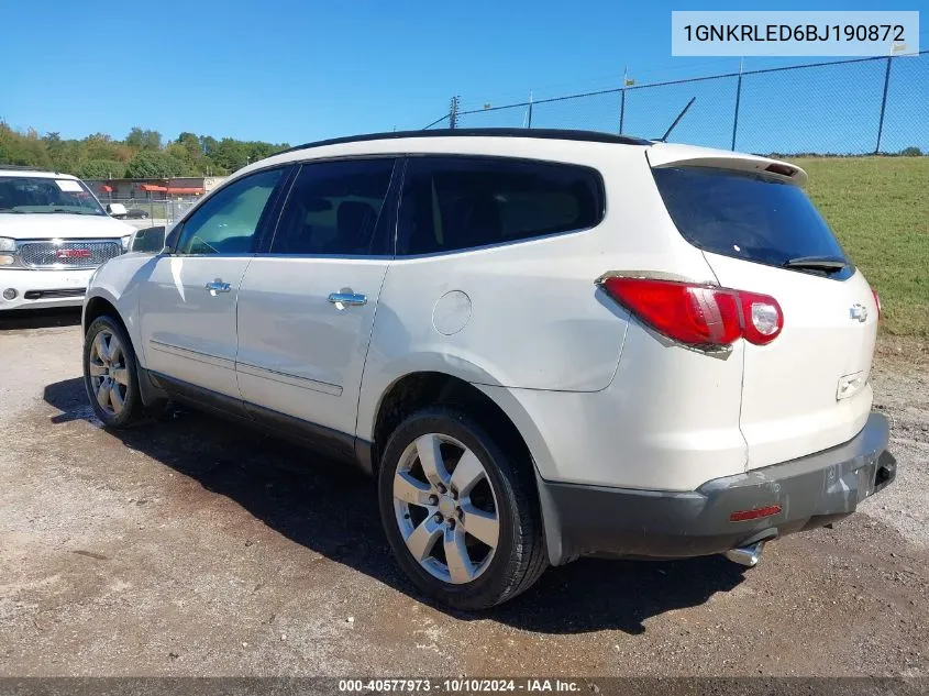 2011 Chevrolet Traverse Ltz VIN: 1GNKRLED6BJ190872 Lot: 40577973