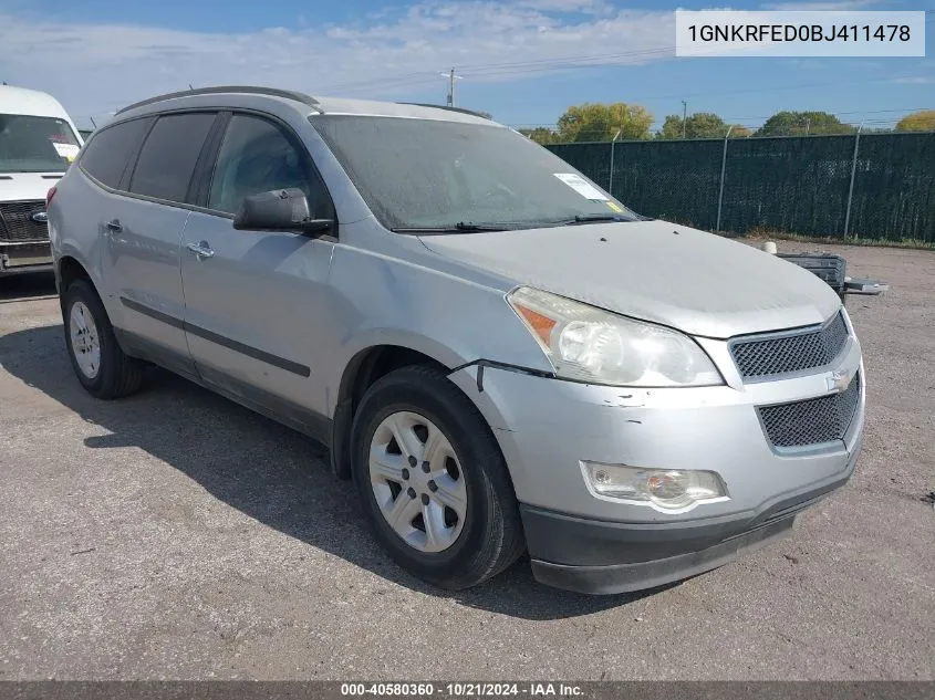 2011 Chevrolet Traverse VIN: 1GNKRFED0BJ411478 Lot: 40580360