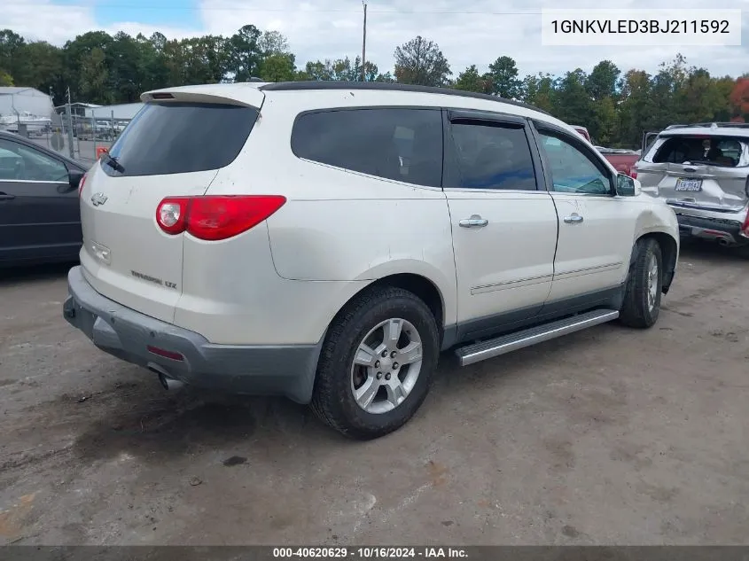 1GNKVLED3BJ211592 2011 Chevrolet Traverse Ltz