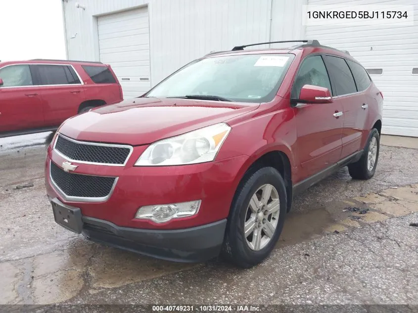 2011 Chevrolet Traverse 1Lt VIN: 1GNKRGED5BJ115734 Lot: 40749231