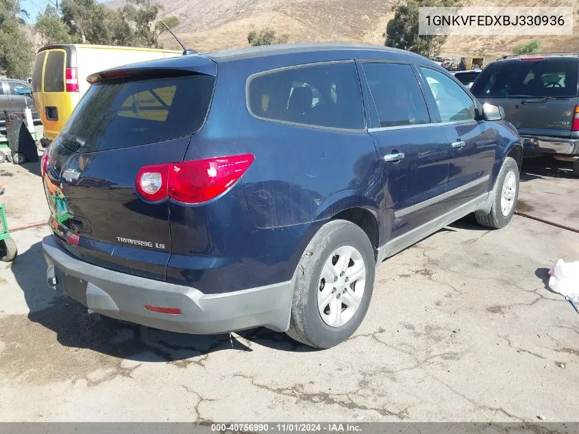 2011 Chevrolet Traverse Ls VIN: 1GNKVFEDXBJ330936 Lot: 40756990