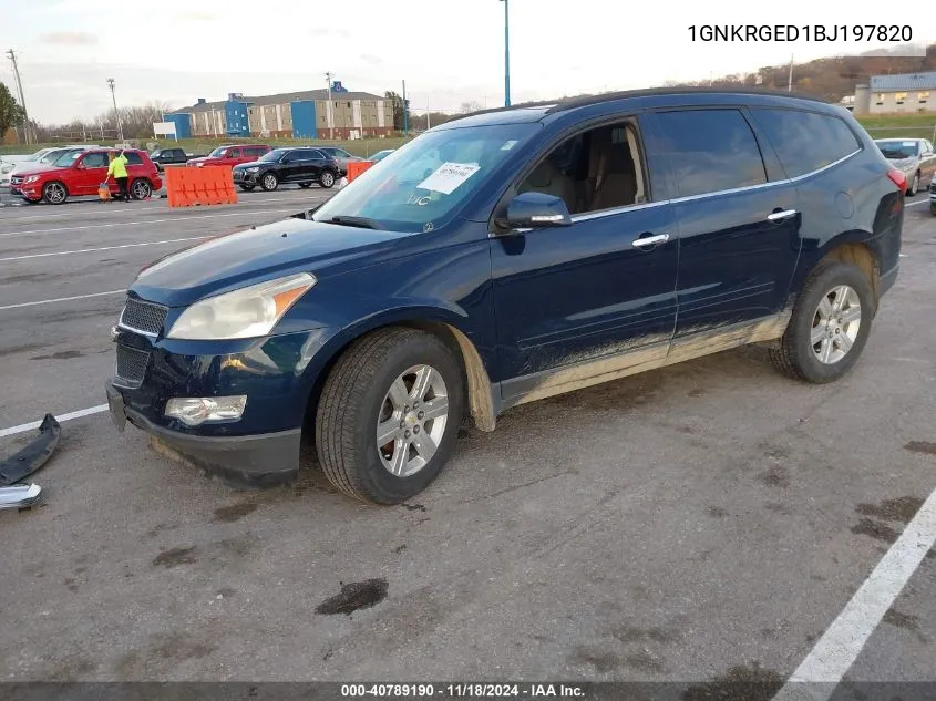 2011 Chevrolet Traverse 1Lt VIN: 1GNKRGED1BJ197820 Lot: 40789190