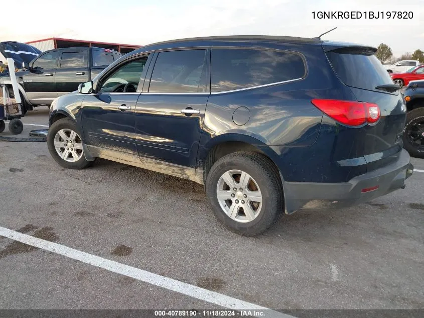 2011 Chevrolet Traverse 1Lt VIN: 1GNKRGED1BJ197820 Lot: 40789190