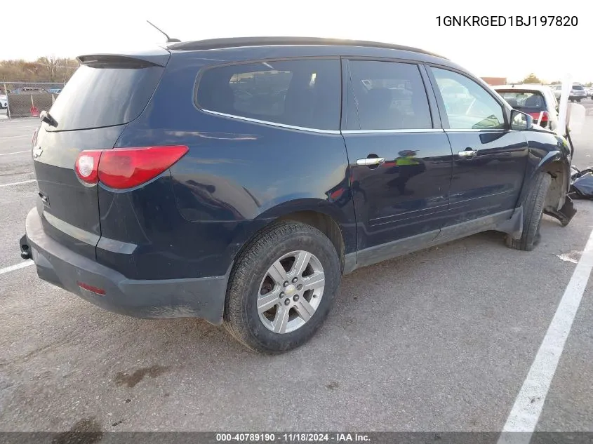 2011 Chevrolet Traverse 1Lt VIN: 1GNKRGED1BJ197820 Lot: 40789190