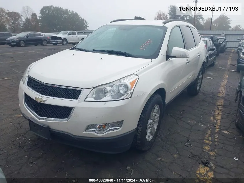 2011 Chevrolet Traverse 1Lt VIN: 1GNKRGEDXBJ177193 Lot: 40828640