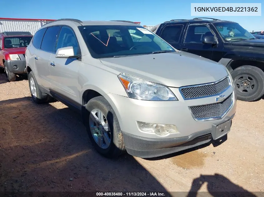 2011 Chevrolet Traverse 1Lt VIN: 1GNKVGED4BJ221362 Lot: 40838480