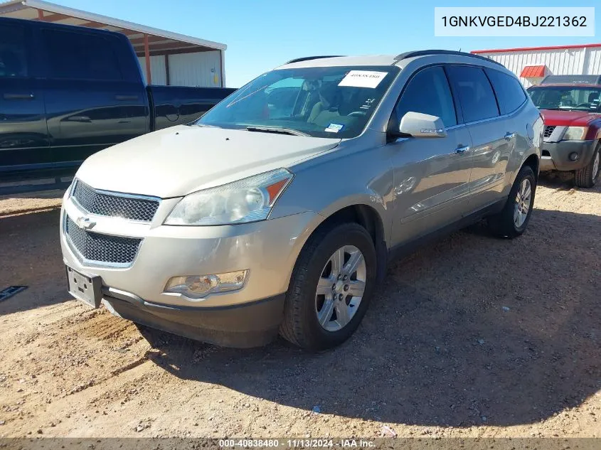 2011 Chevrolet Traverse 1Lt VIN: 1GNKVGED4BJ221362 Lot: 40838480