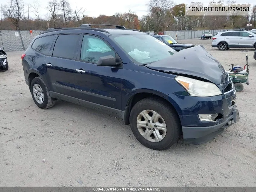 2011 Chevrolet Traverse Ls VIN: 1GNKRFED8BJ299058 Lot: 40870145