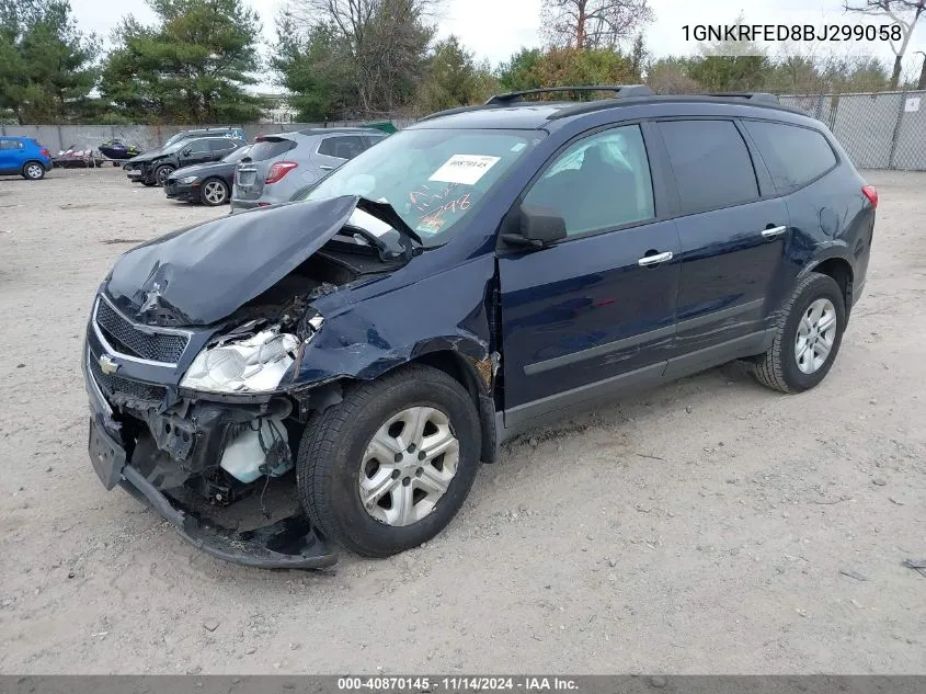 2011 Chevrolet Traverse Ls VIN: 1GNKRFED8BJ299058 Lot: 40870145