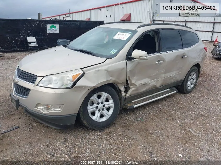 2011 Chevrolet Traverse 1Lt VIN: 1GNKRGED6BJ405402 Lot: 40871551