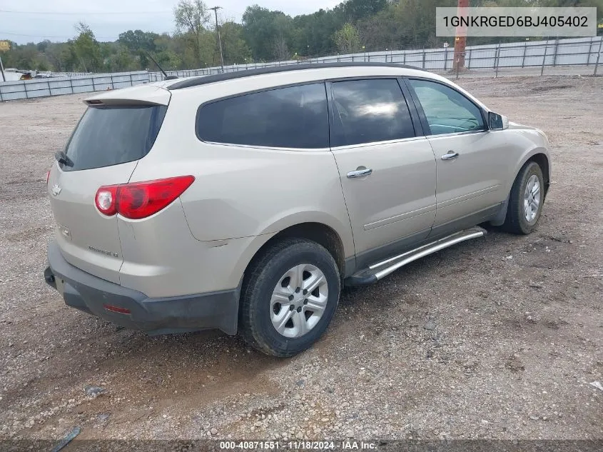 2011 Chevrolet Traverse 1Lt VIN: 1GNKRGED6BJ405402 Lot: 40871551