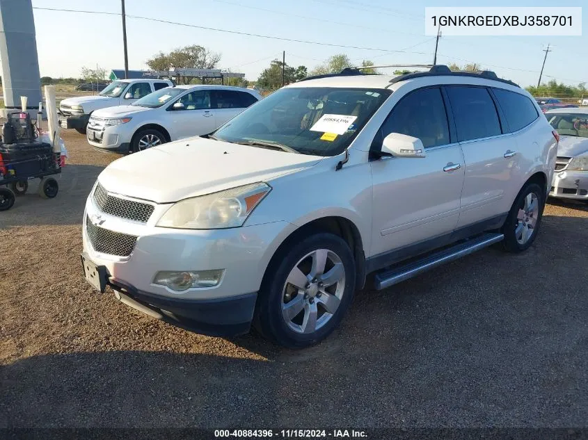 2011 Chevrolet Traverse 1Lt VIN: 1GNKRGEDXBJ358701 Lot: 40884396