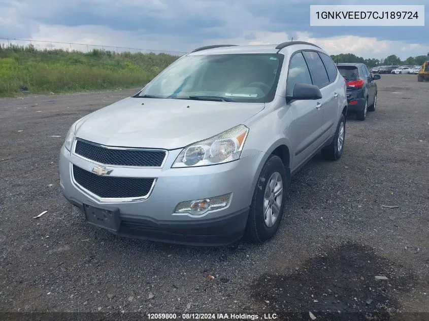 1GNKVEED7CJ189724 2012 Chevrolet Traverse