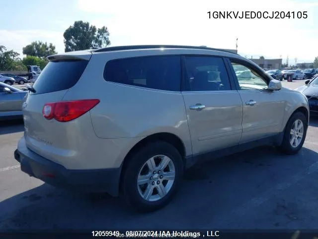 2012 Chevrolet Traverse VIN: 1GNKVJED0CJ204105 Lot: 12059949