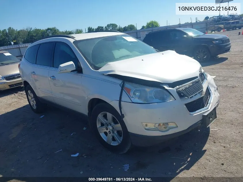 2012 Chevrolet Traverse 1Lt VIN: 1GNKVGED3CJ216476 Lot: 39649781