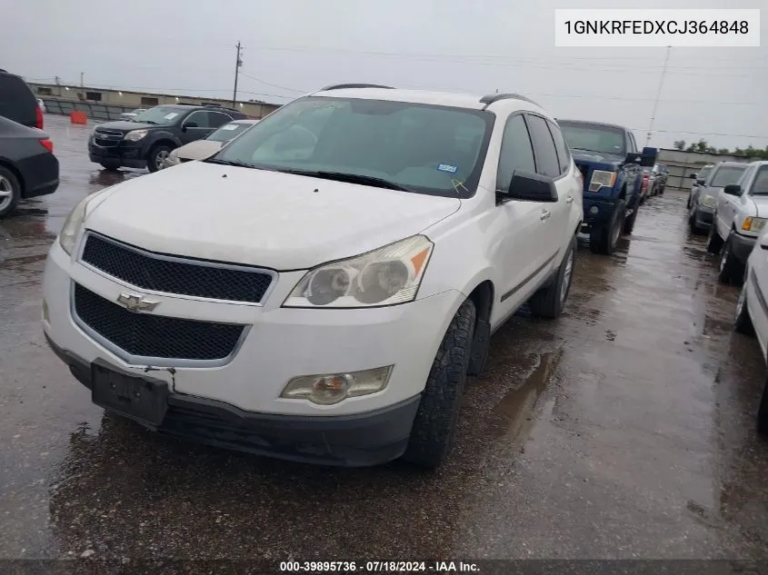 2012 Chevrolet Traverse Ls VIN: 1GNKRFEDXCJ364848 Lot: 39895736