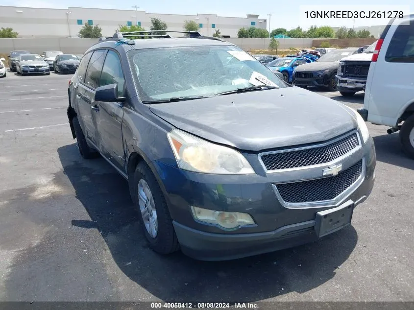 2012 Chevrolet Traverse Ls VIN: 1GNKREED3CJ261278 Lot: 40058412