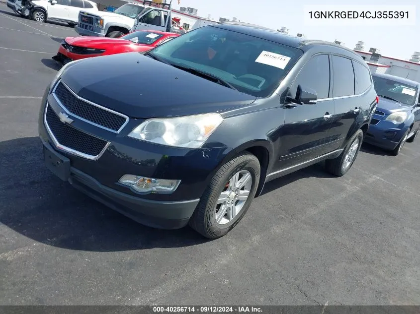 2012 Chevrolet Traverse 1Lt VIN: 1GNKRGED4CJ355391 Lot: 40256714