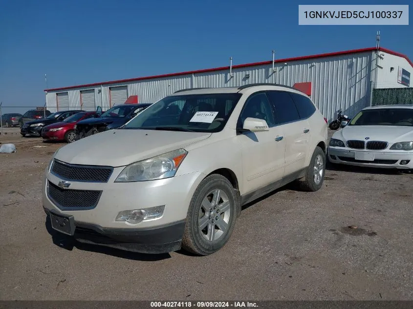 2012 Chevrolet Traverse 2Lt VIN: 1GNKVJED5CJ100337 Lot: 40274118