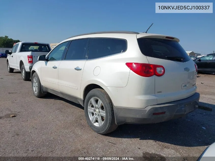 2012 Chevrolet Traverse 2Lt VIN: 1GNKVJED5CJ100337 Lot: 40274118